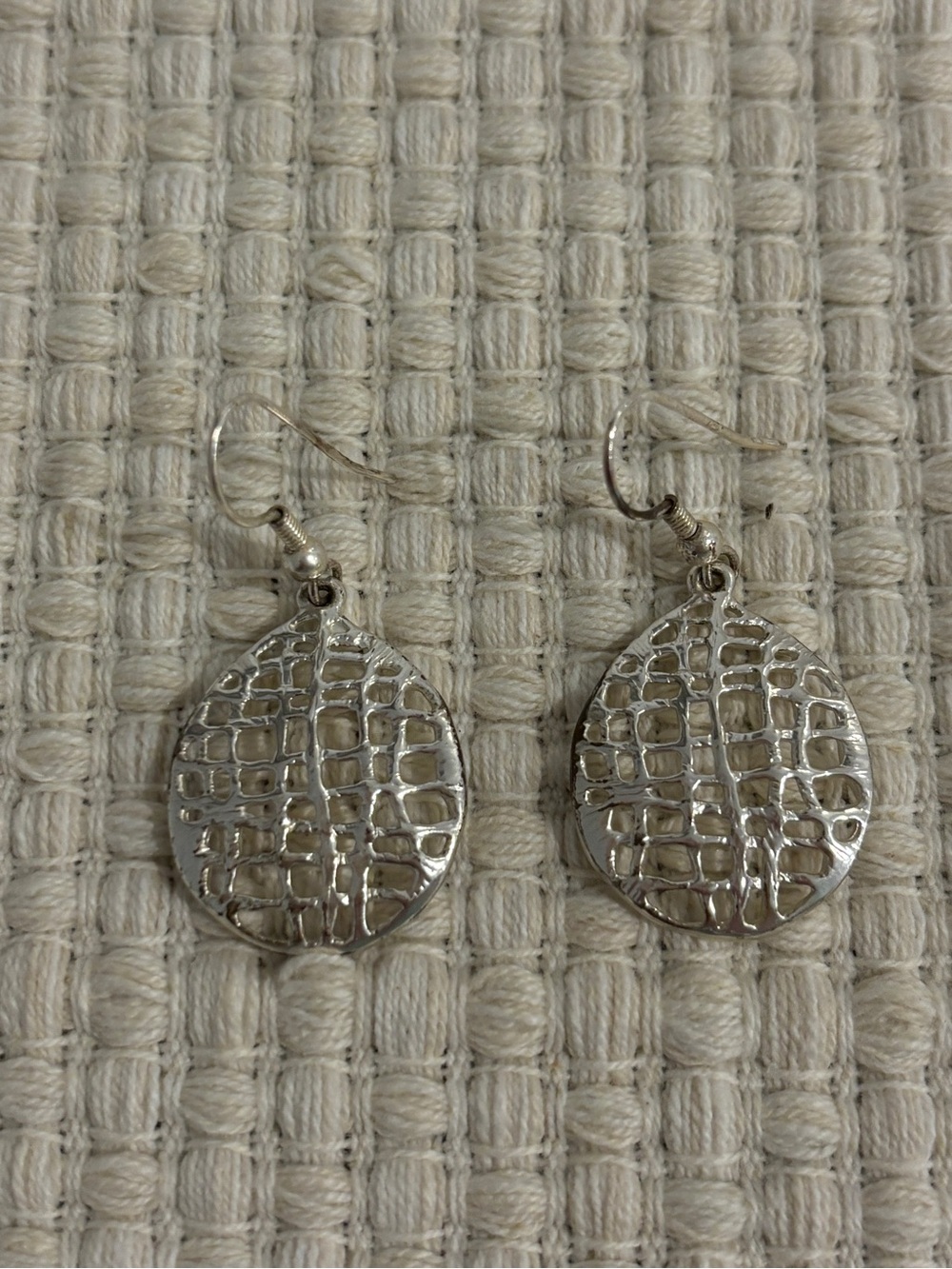 SILVER  TONED DROP EARRINGS